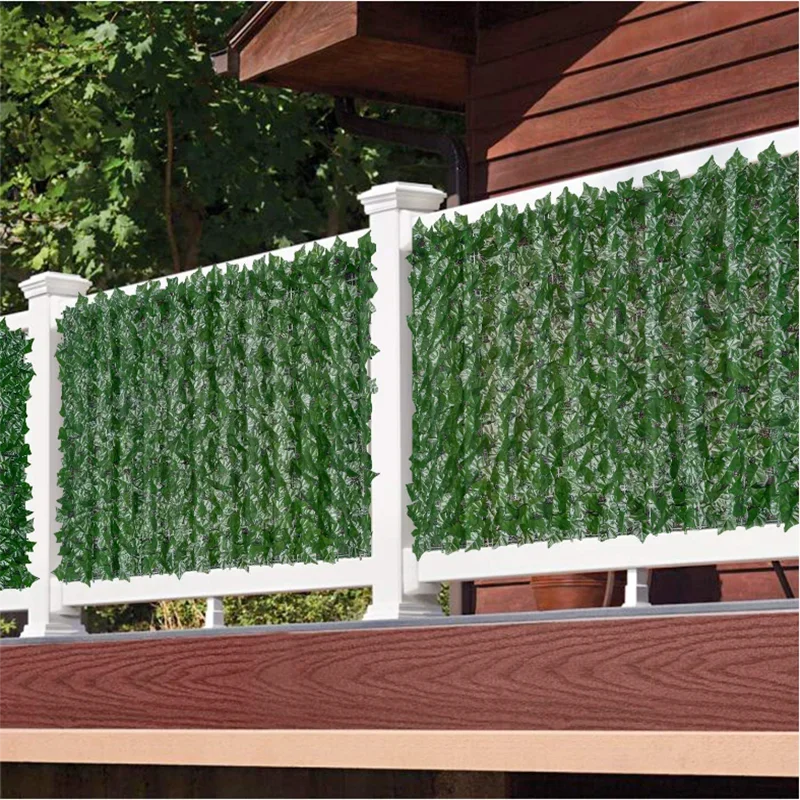 50X200cm Artificial Ivy Hedge Green Leaf Fence Panels Faux Privacy Fence Screen for Home Outdoor Garden Balcony Decoration