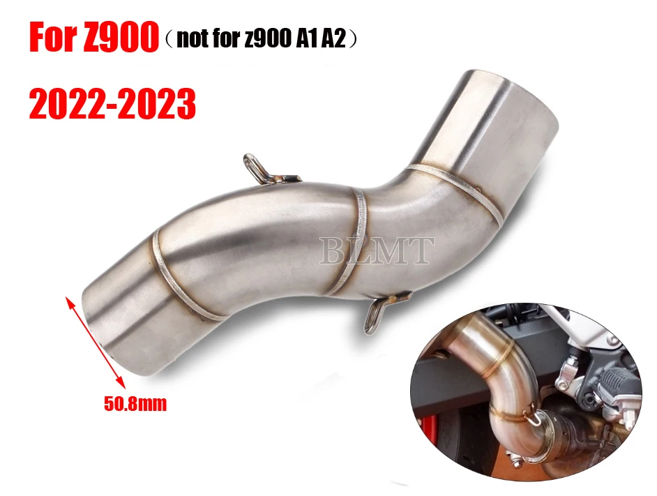 Motorcycle Exhaust Modified Middle Pipe Link Pipe Slip On 51mm Muffler For Kawasaki Z900 (not for z900E z900 A2) 2022 - 2023