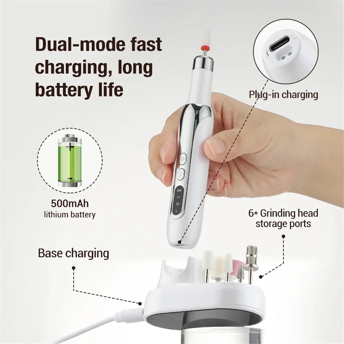 

ABLG Electric Nail Drill Set, Nail Repair Equipment Sharpener, Professional Nail Grinding Tool Nail Remover Nail Grinder