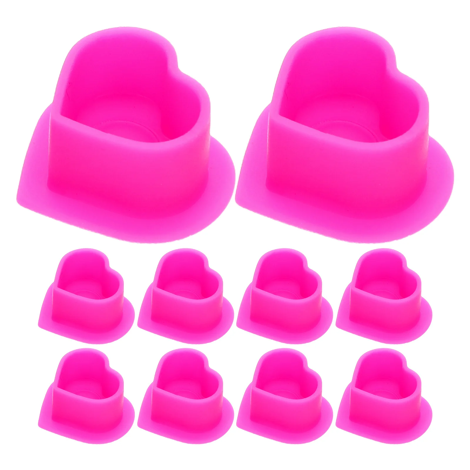 

200Pcs Heart Ink Cups Silicone Pigment Containers Stable Silicone Makeup Pigment Holders Cleaning Beauty Supplies Ink Cups