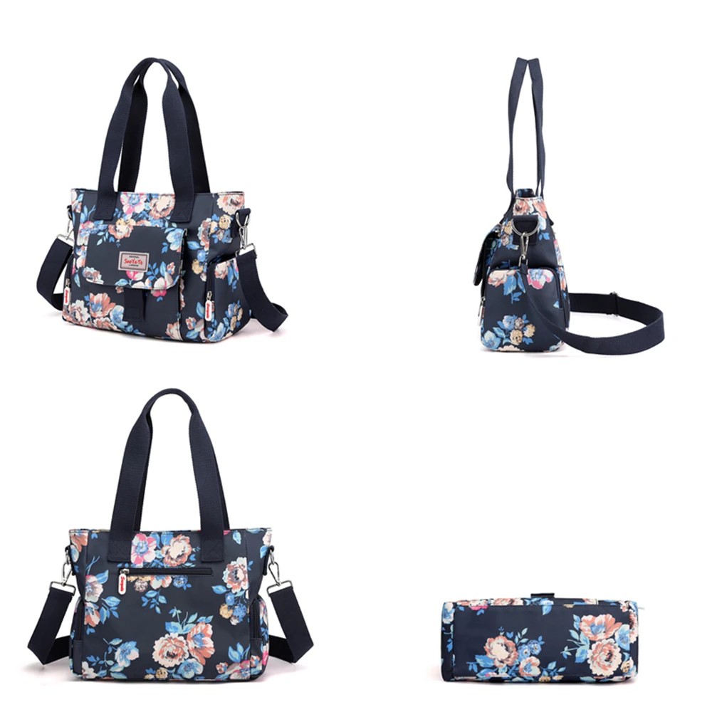 Fashion Flower Pattern Design Ladies Shoulder Bag New Multifunctional High Quality Nylon Women\'s Handbag 2022 New Messenger Bags