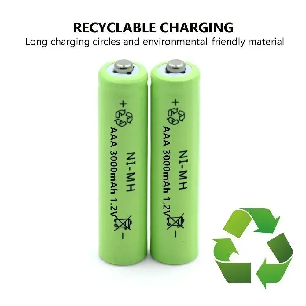 100% New 1.2v NIMH AAA Battery 3000mah Rechargeable Battery Ni-mh Batteries AAA Battery Rechargeable For Remote Control Toy