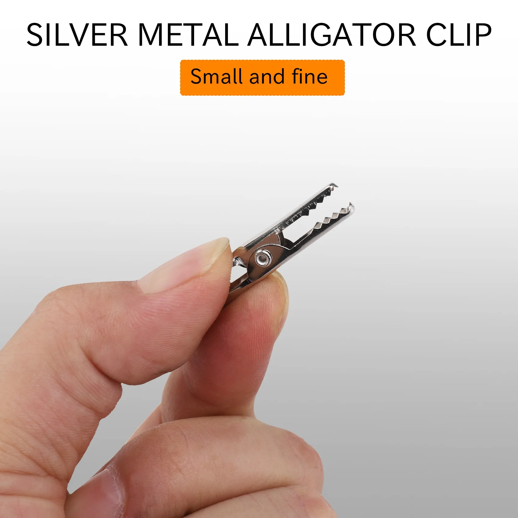 50 Pcs Silver Tone Metal Alligator Clip Crocodile Clamps