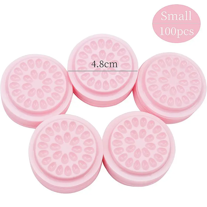 20/100 stücke Wimpern Kleber Ständer Halter Wimpern Verlängerung Liefert Klebstoff Palette Kunststoff Dichtung Auge Wimpern Kleber Pads Make-Up-Tool