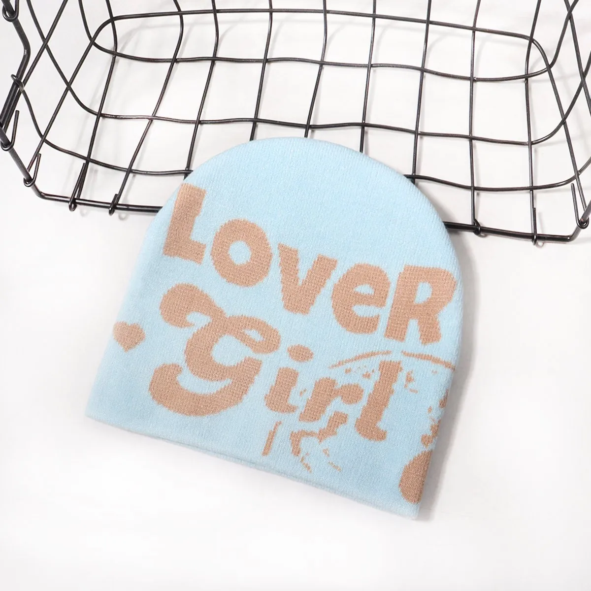 Bonnets tricotés Kpop pour hommes et femmes, casquettes pour amoureux, bonnet à pompon pour fille, chapeaux pour couple, chapeaux pour dame, bleu, 2025