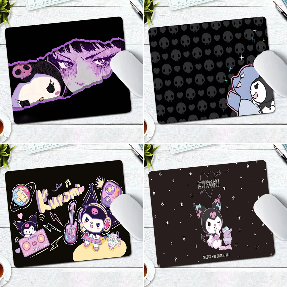 Симпатичный маленький коврик для мыши Kuromi Melody, компьютерный коврик для мыши, коврик для мыши для ноутбука, коврик для мыши, настольные коврики, Офисные аксессуары, 21x26 25x30 см