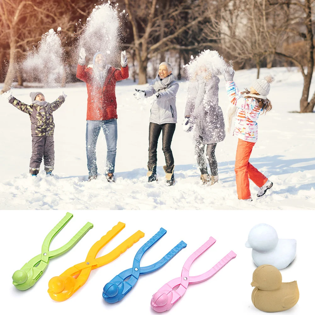 3pcs Duck Shape Snowball Making Clip Winter Snowball Fight Sand Moulding Tools Kids Outdoor Plastic Outdoor Fun Sports Toys