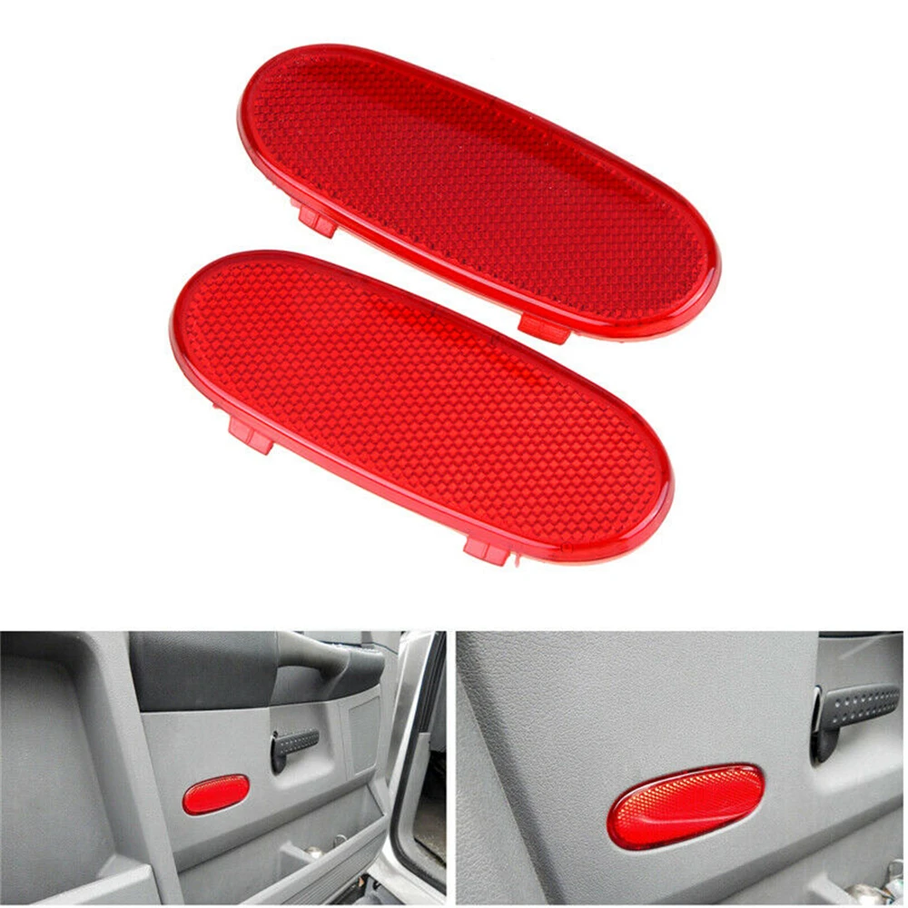2PCS Front Door Panel Reflector Cover 02-08 For 1500 2500 3500 5179299AA Easy To Install Brand New & Good Quality ABS Red