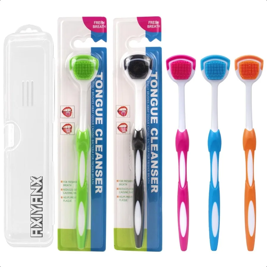 

Tongue Scraper for Adults 5PCS Tongues CleanerTongue Scraper With Case Tongue Brush Helps Fight Bad Breath Tongue Scrapper Keep