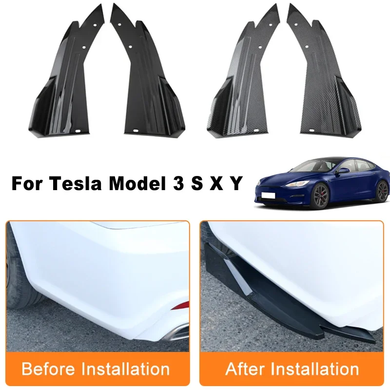 

Car Rear Bumper Spoiler Lip Diffuser Side Skirt Splitter Wrap Angle Anti-Crash Protection Trim For Tesla Model 3 S X Y