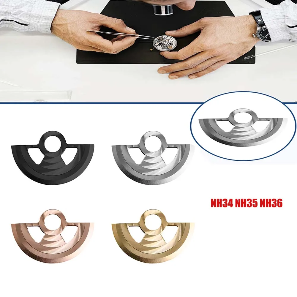 

НОВЫЙ механический механизм для часов, компонент автоматического ротора молотка, металлическая нашивка, подходит для NH35 NH34 NH36, золотые детали для часов Acc ﻿