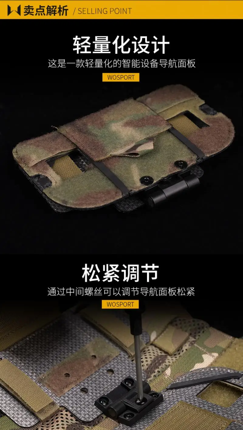 Tactical MOLLE Folding Navigation Board Mount Plate Outdoor Vest Chest Phone Front Panel Molle Map Admin Case Folded Holder