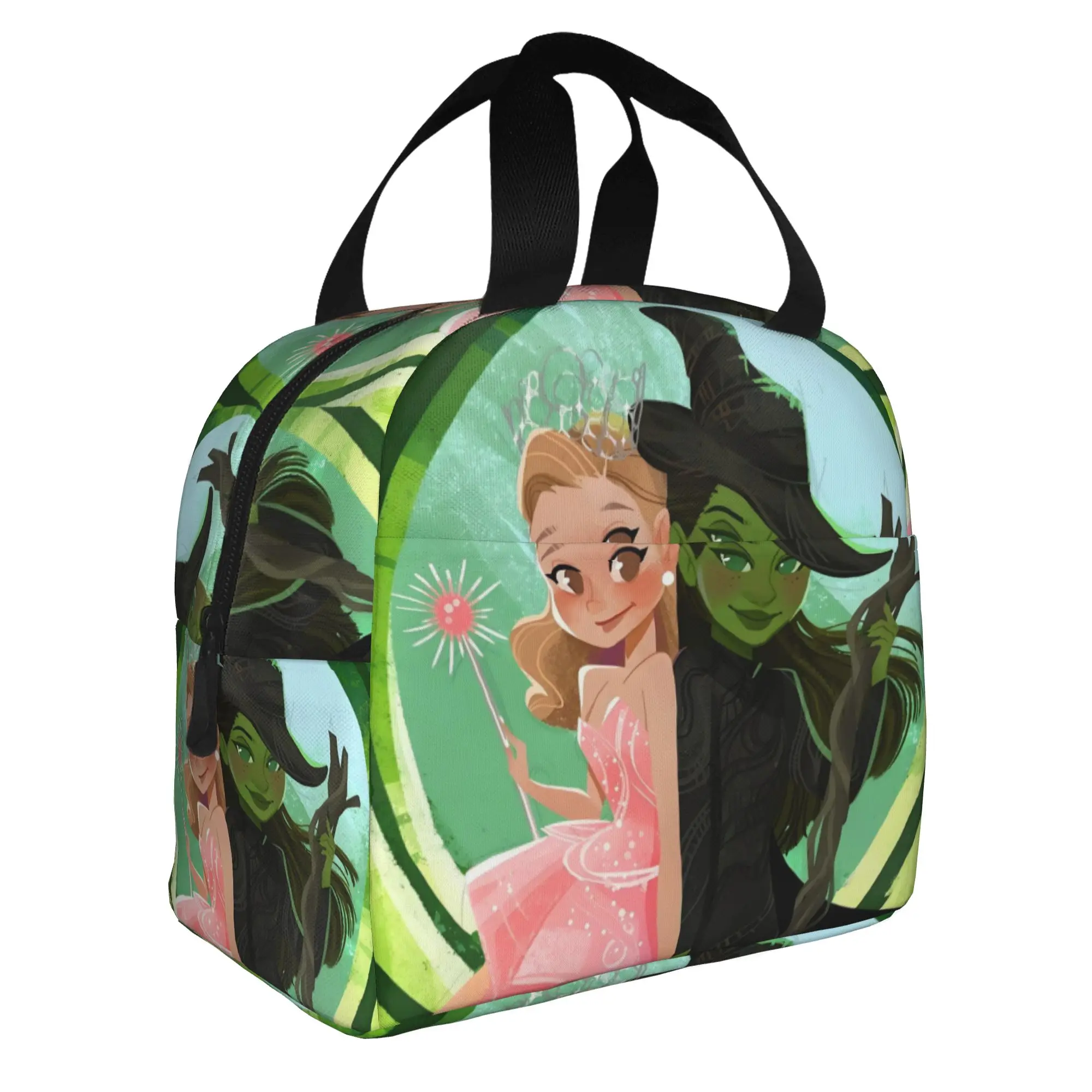 W-Wickeds Resuable Lunch Boxes Waterproof Musical Movie Cartoon Printed Cooler Thermal Food Insulated Lunch Bag Office Work