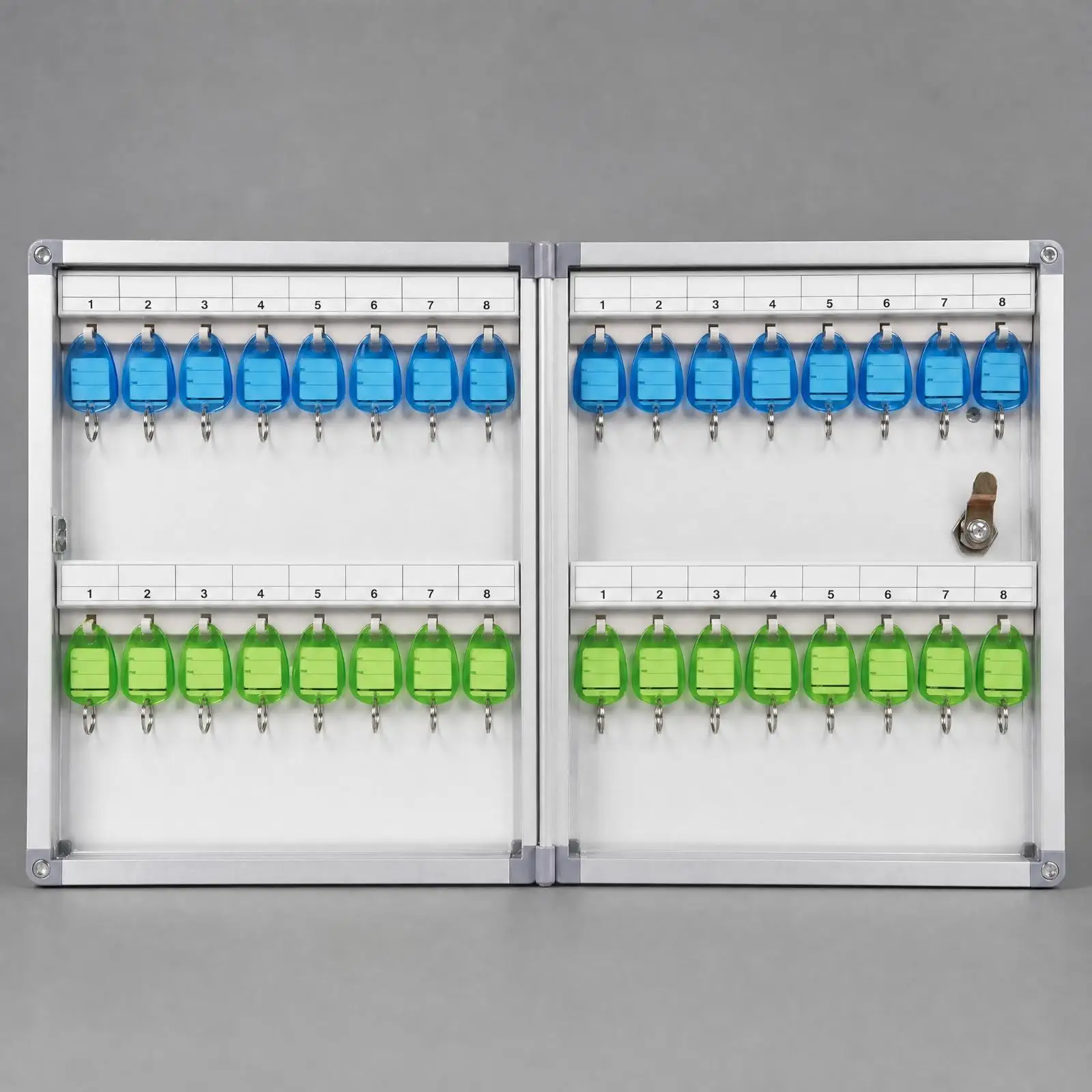 key-storage-cabinet-with-numbered-hooks-and-writable-tags-for-secure-shared-facility-access-control
