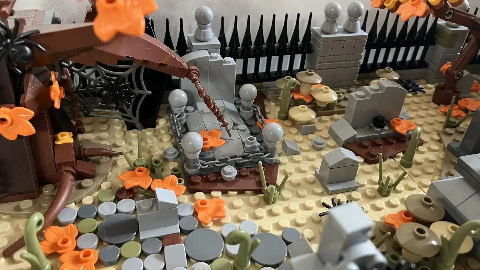MOC Halloween Series Modular Cemetery Building Blocks Assembly Model Creative Architecture Building Bricks Toy Children present