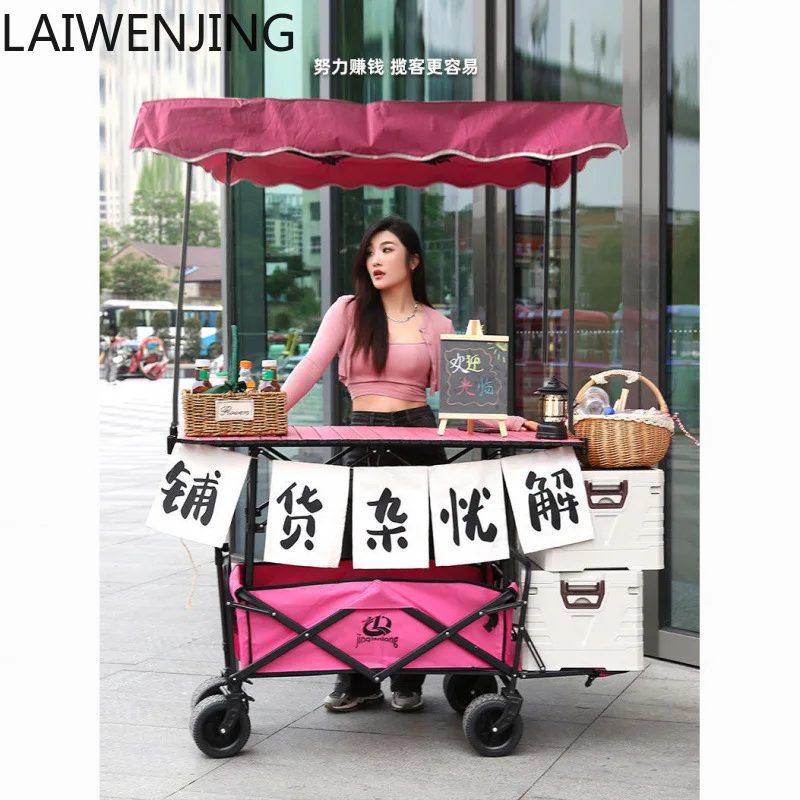 LYY  Street Vendor Camping Cart with Detachable Sunshade Portable Foldable Cart
