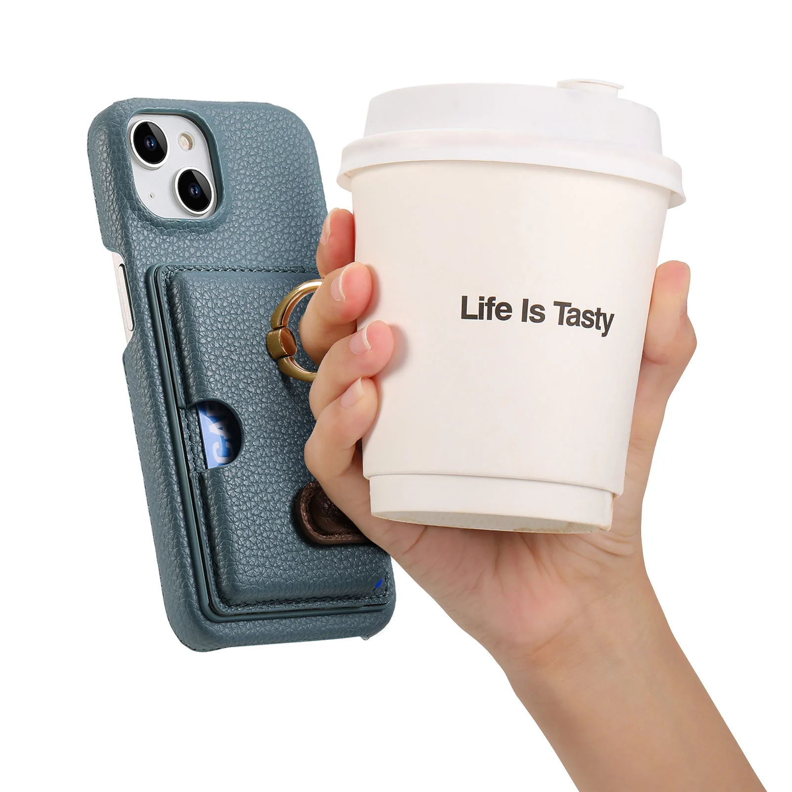 Leather Ring Support Phone Case for IPhone 17 Air 16E 18 16 15 14 13 12 11 Pro Max Plus Wallet with Card Holder Shockproof Cover