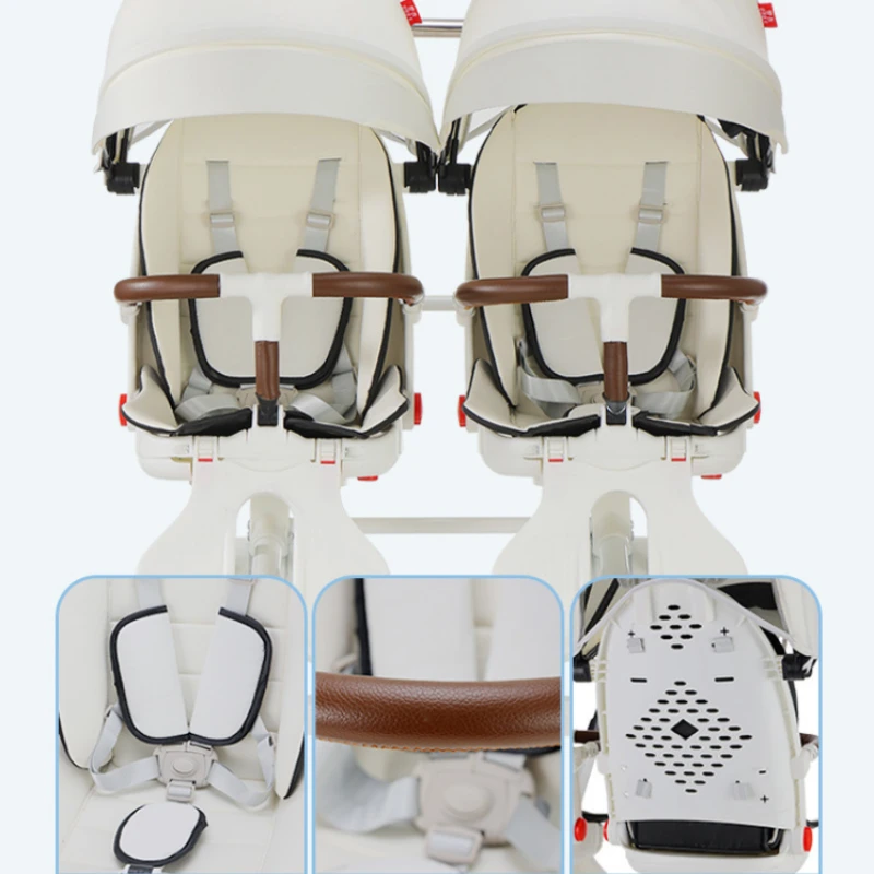 Twin Strollers Double Carro Para Bebés Gemelos Prams Portable Infant Buggy Foldable