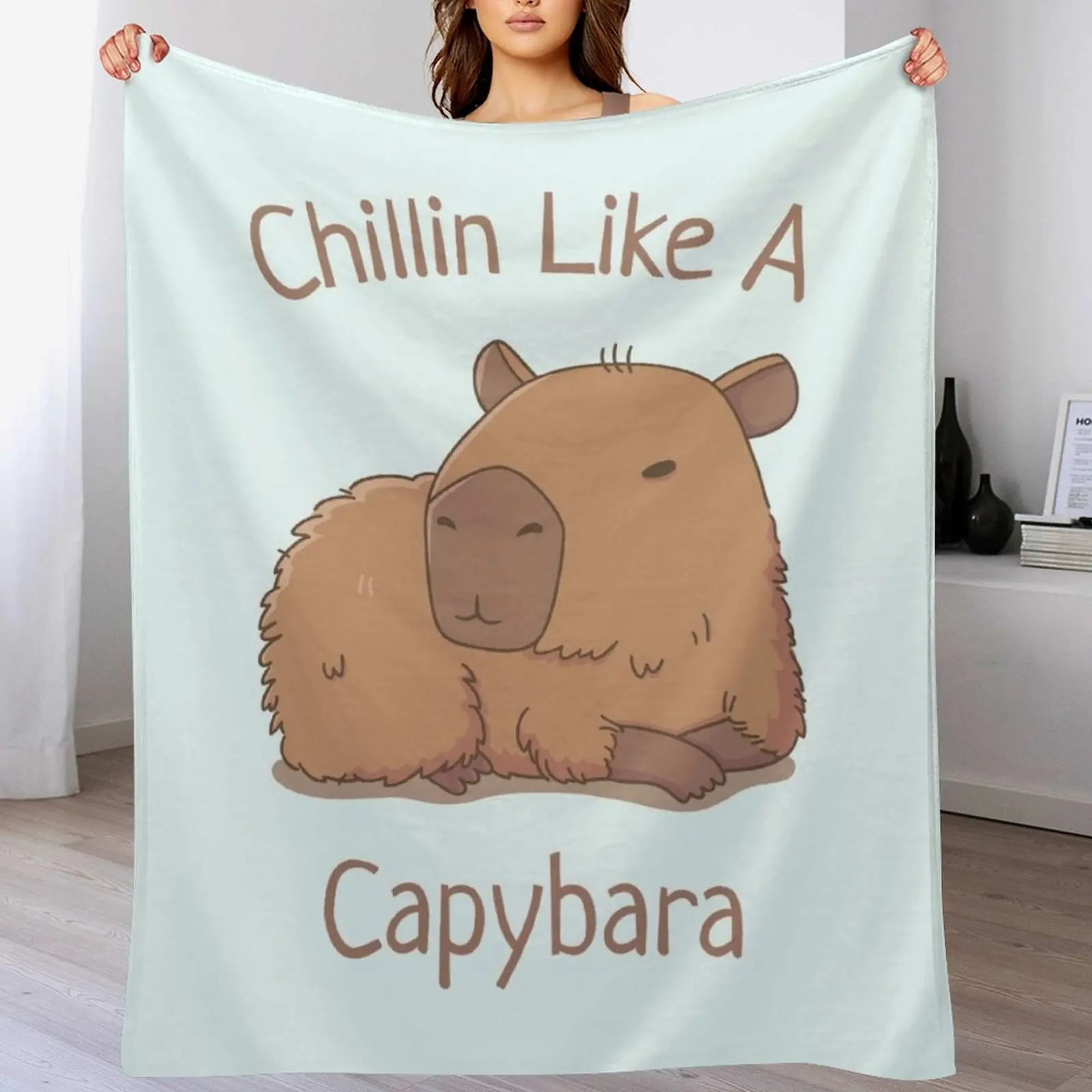 Chilin Like A Capybara Throw Blanket Lightweight Cozy Blanket for Bed Sofa