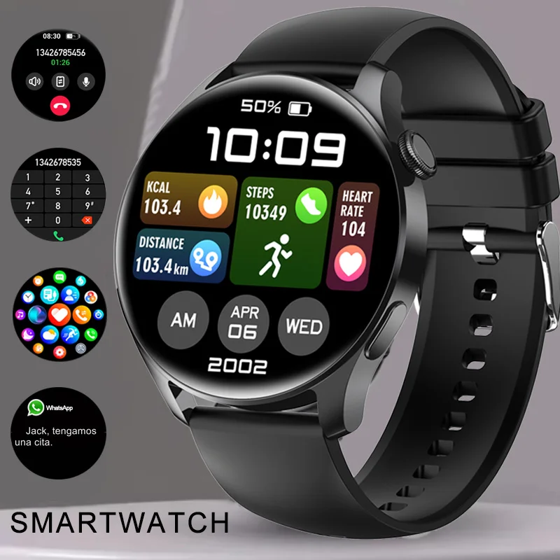 

2025 New Outdoor Smartwatch Men Women Sports NFC Bluetooth Call Waterproof Health Heart Rate Weather Music Playback Smartwatch