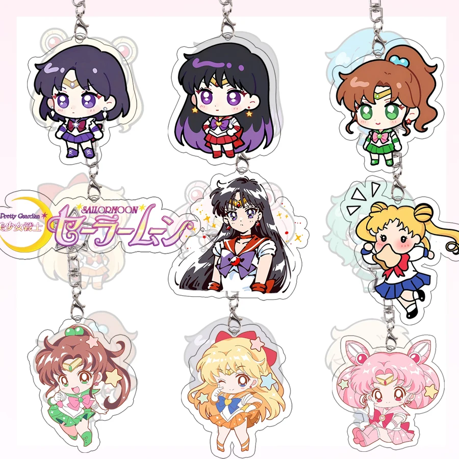 

Sailor Moon Acrylic Keychain Anime Cartoon Mars Jupiter Venus Exquisite Student Bag Charm Keyring Pendant Birthday Gift