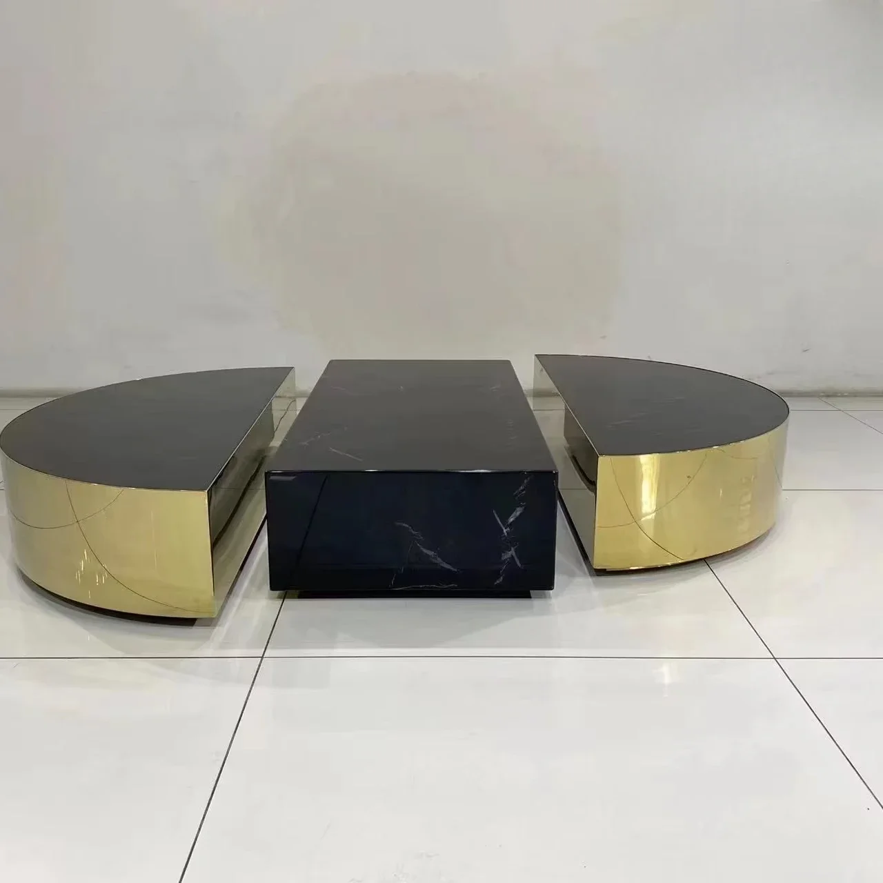 

A Coffee Table Marble Modern Living Packing Room Finish Furniture Custom Size Color Material Decoration