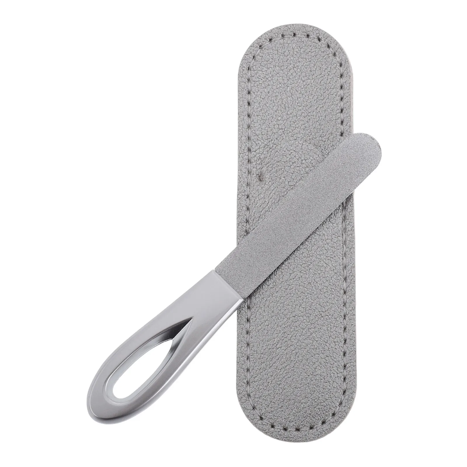 1Set Double Sided Nail File Zinc Aluminium Anti Slip Handle Reusable Fingernail Shaper Manicure Salon Tool Portable Travel Nail
