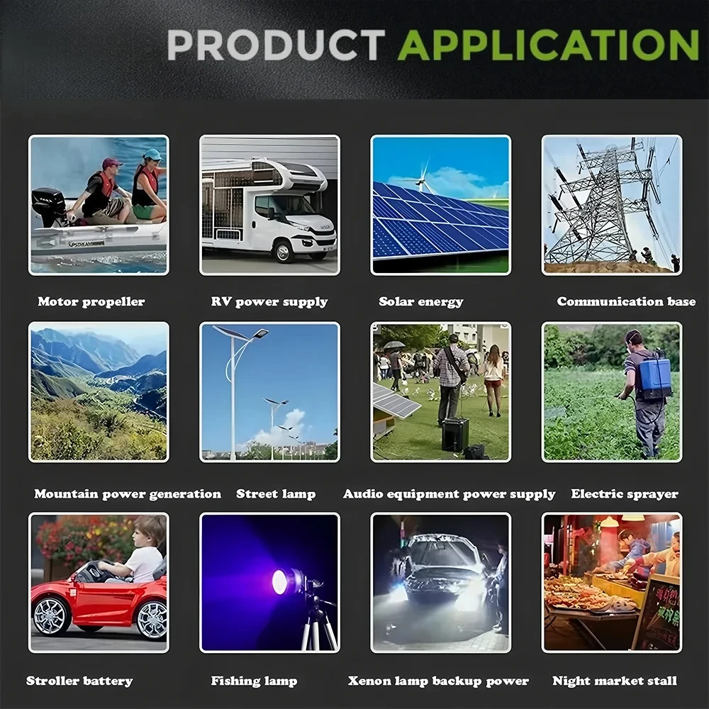 12V 9AH Lithium LiFePO4 Deep Cycle Battery for Solar,Fish Finder, Power Wheels, Lighting, Off-Grid Applications 8S 30A Smart BMS