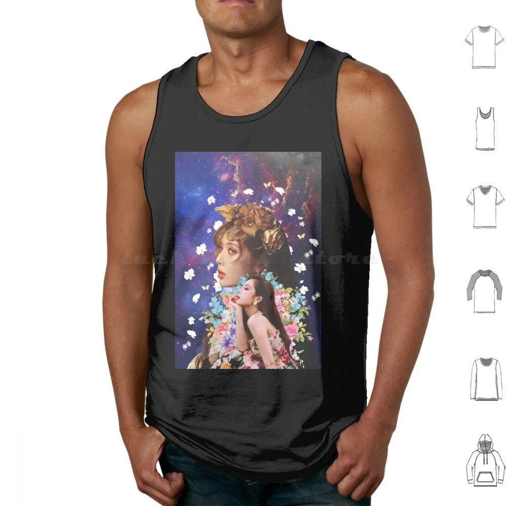 Flower Shower Tank Tops Print Cotton Hyuna Kpop K Pop Queen Solo Flower Galaxy 4Minute Findyourthing