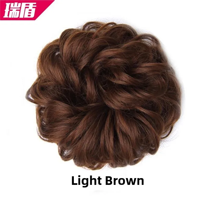 

Real Hair Fake Hair Bun Maker Flower Bud Updo Elastic Band Hair Accessory Fake Flower Women's Hair Ties Hair Bands