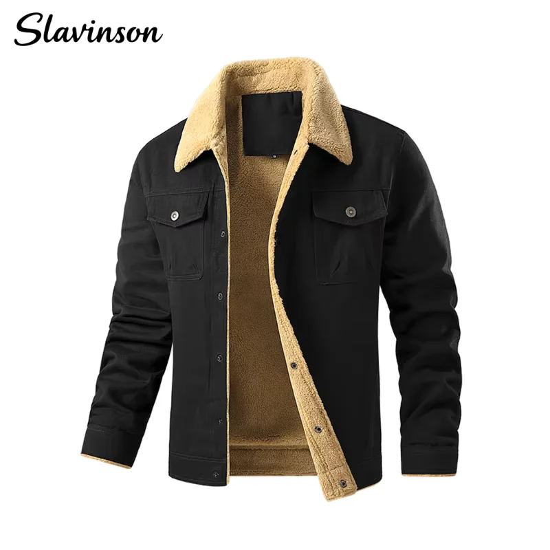 

Slavinson Men's Jackets Winter Warm Waterproof Fleece Lined High Quality Multi-color Coat Comfortable Casual Outerwear US Size
