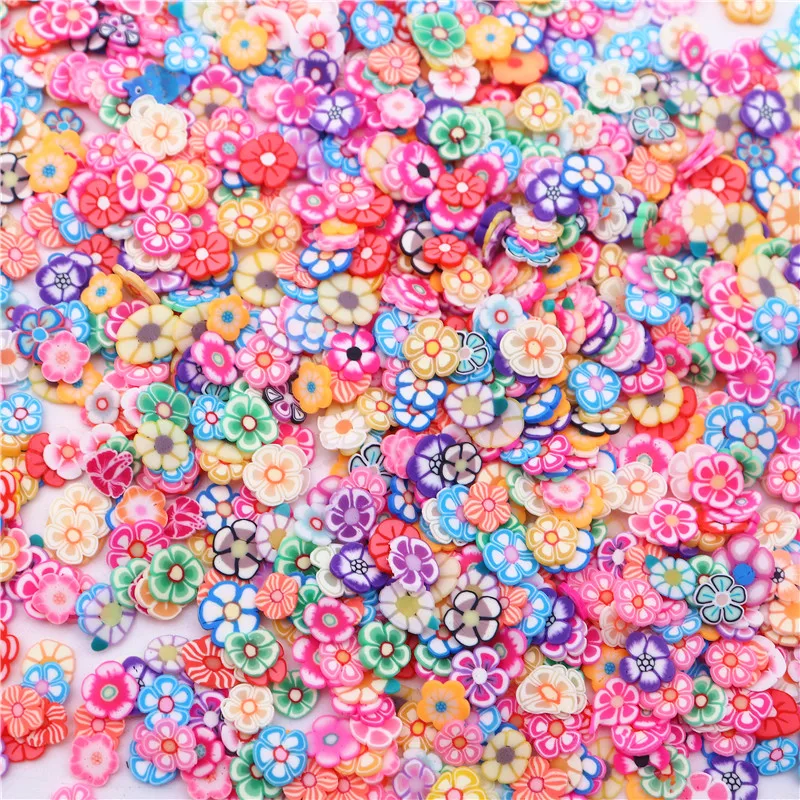 5mm Soft Clay Slices Sprinkle Colorful Flower Polymer Clay for DIY Crafts Nail Art Tiny Plastic Klei Mud Particle Miniatur Decor