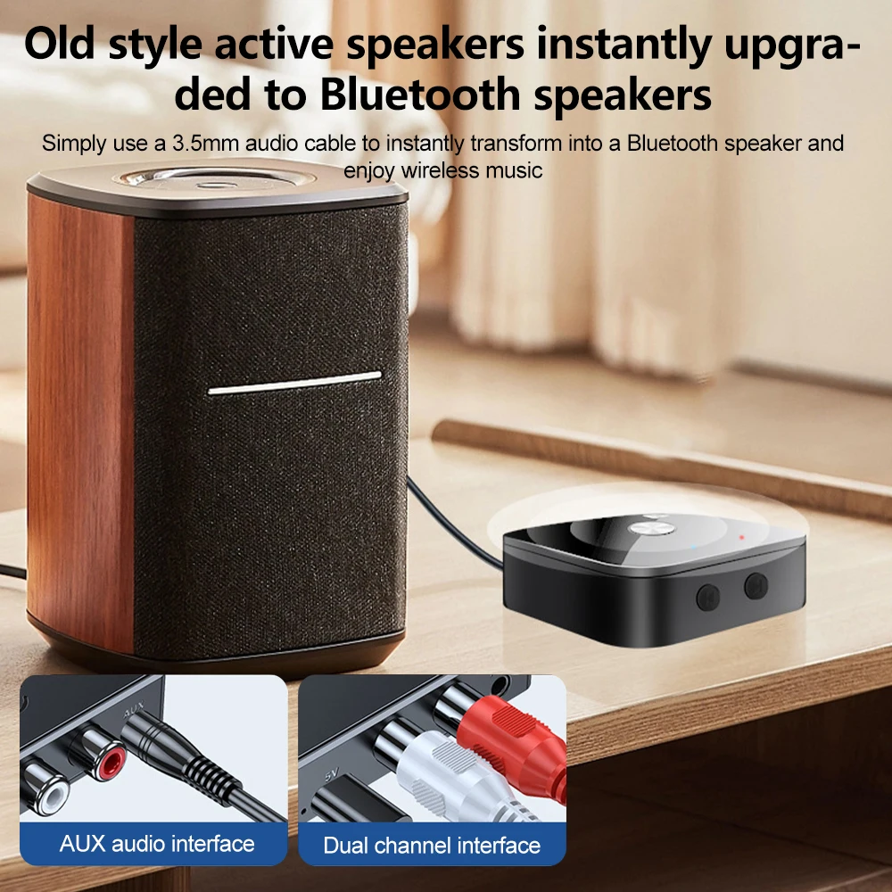 KEBIDU NFC Bluetooth 6.0 Audio Receiver 3.5mm AUX R/L RCA Stereo Lossless Music Wireless Adapter USB U-Disk Play Remote Control