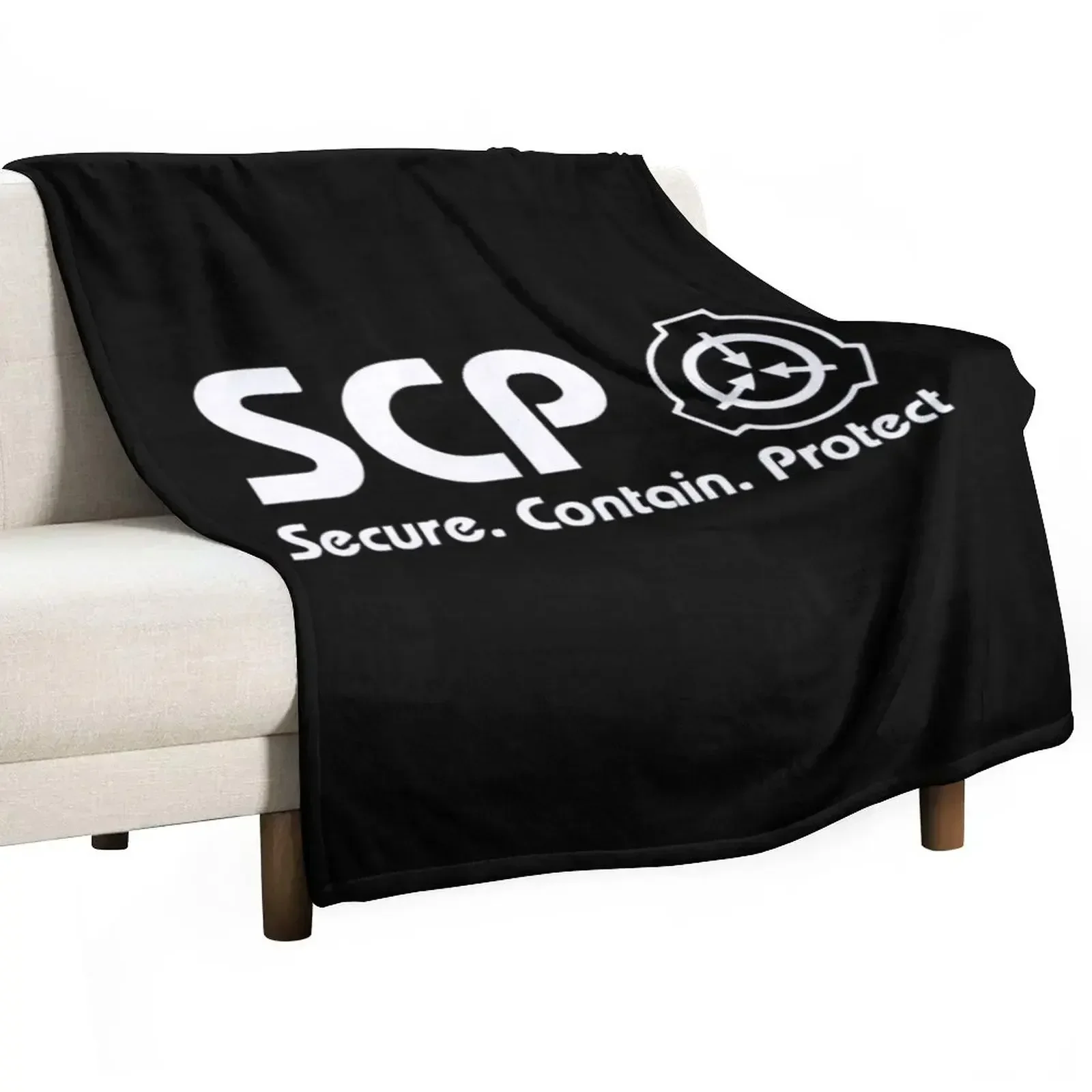 

Scp Foundation logo Throw Blanket For Sofa Thin Flannel Soft Plaid Multi-Purpose Blankets