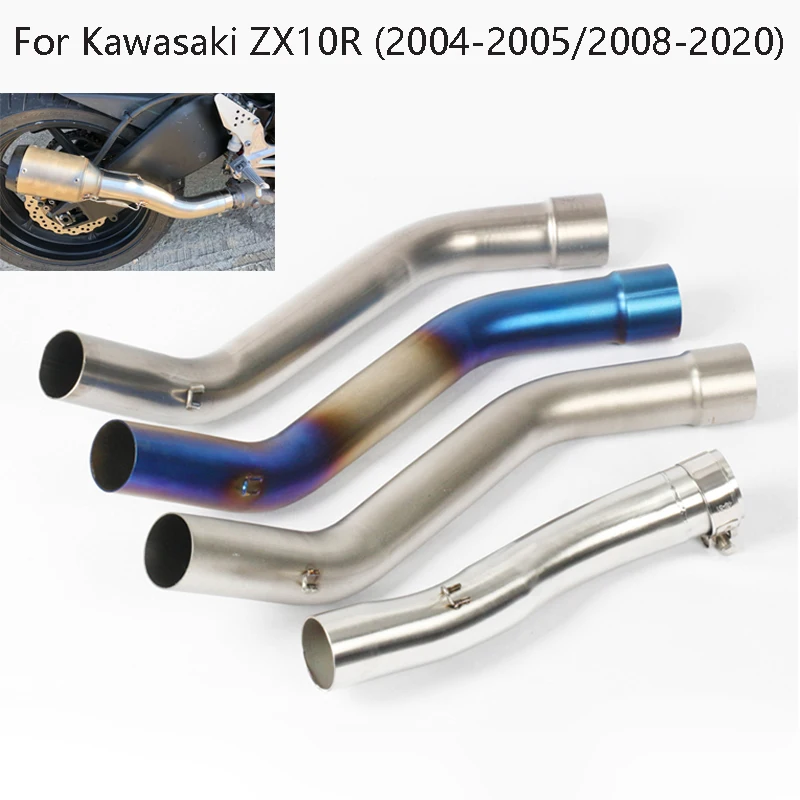 

For Kawasaki ZX10R 2004-2005 2008-2019 Motorcycle Exhuast Mid Connect Pipe Slip On 51mm Muffler Stainless Steel/Titanium Alloy