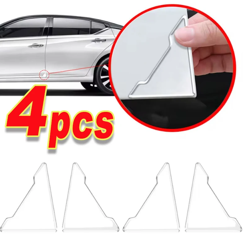 

4Pcs Universal Car Door Corner Bumper Cover Transparent Silicone Protective Sticker Anti-scratch Car Door Door Corner Bumper