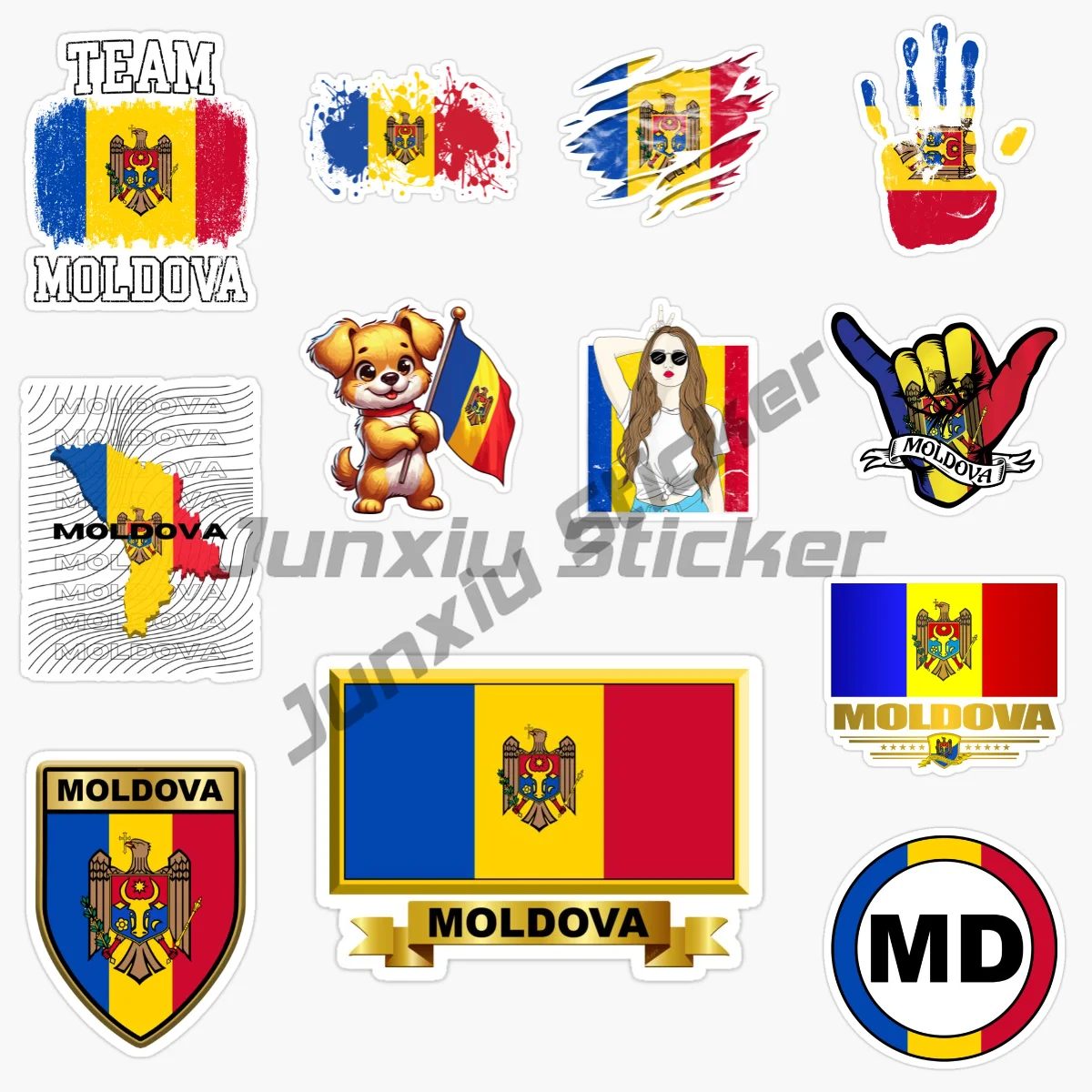 

Creative MOLDOVA Stickers Moldova Flag Map PVC Sticker Moldova Coat of Arms Vinyl Car Decals for Motorcycle Helmet Camper Decor