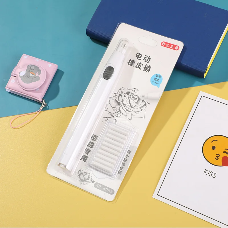 ممحاة مطاطية كهربائية قابلة للتعديل مع عبوات مطاطية طاقة البطارية لرسم الرسم ومحو لوازم القرطاسية المدرسية