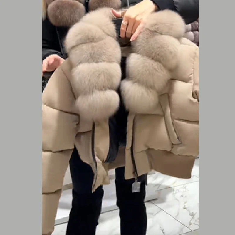 

Зимняя короткая хлопковая куртка с шерстяным воротником для женщин, модное теплое женское пальто, 2025 г., новая женская повседневная одежда