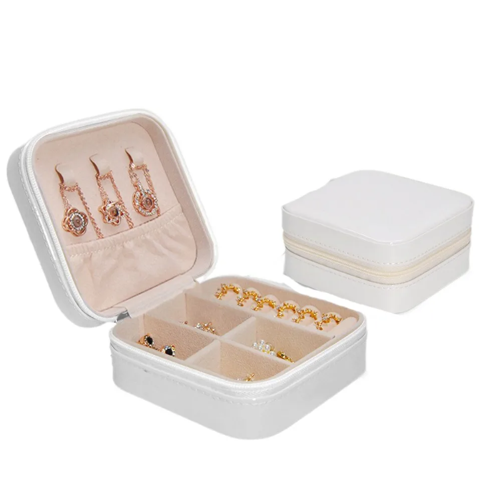 

PU Leather Jewelry Packing Bag Laser Large Capacity Earrings Storage Case Multi-function Necklaces Rings