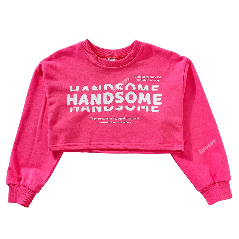 Hip Hop Girls Crop Top Cargo Pants Child Sweatshirt Plaid Skirt Kid Streetwear Jazz Cheerleader Street Dance Costume Clothes Set