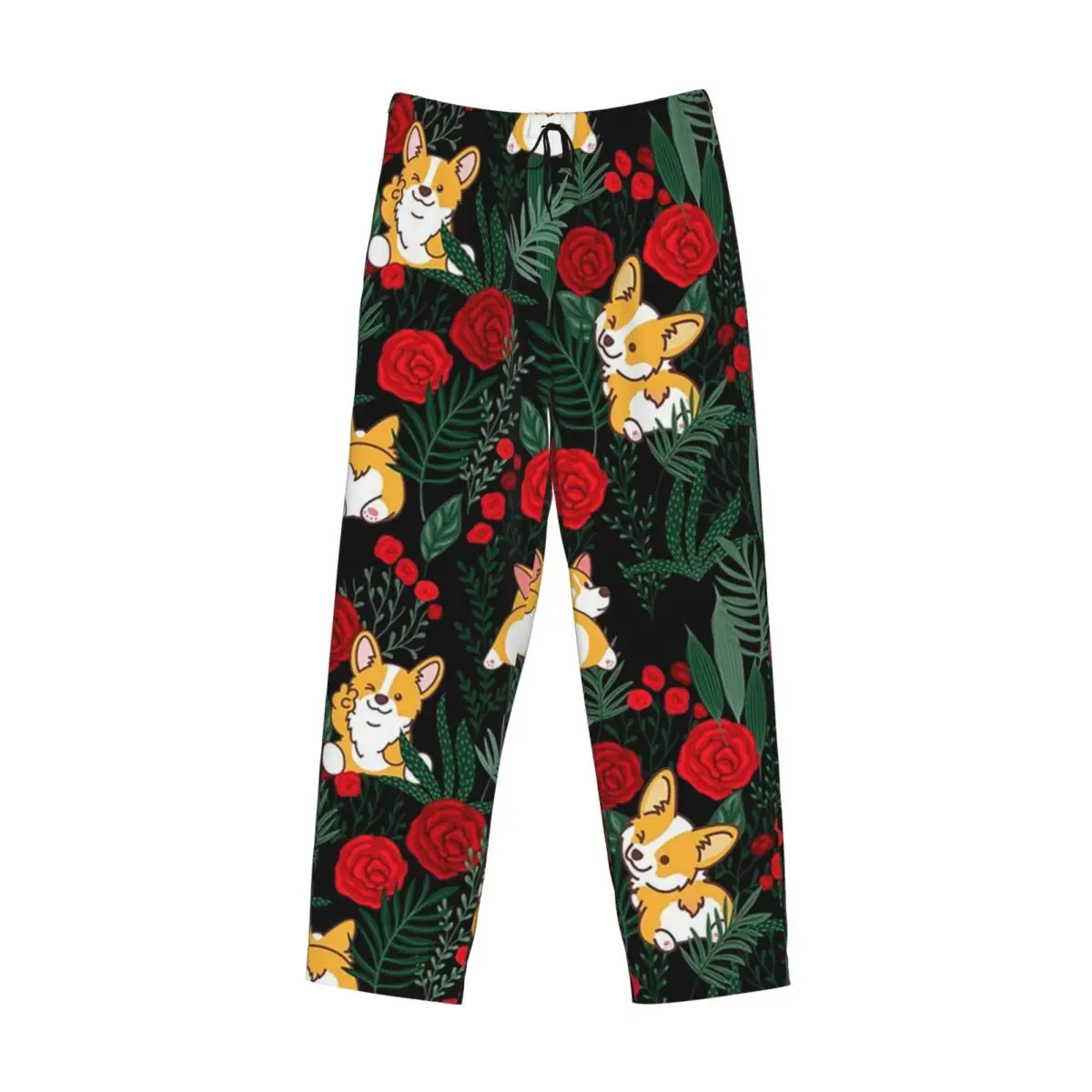 

Изготовленные на заказ пижамные штаны для собак корги в саду, мужская одежда для сна, штаны для сна с карманами