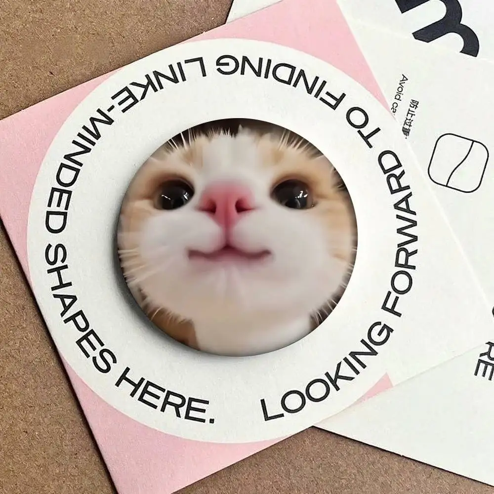 لطيف القط الميمات Meowl Kawaii شارات الإبداعية صفيح زر PinsBrooch الإبداعية يقتبس شارة الملابس على ظهره مجوهرات هدية ل