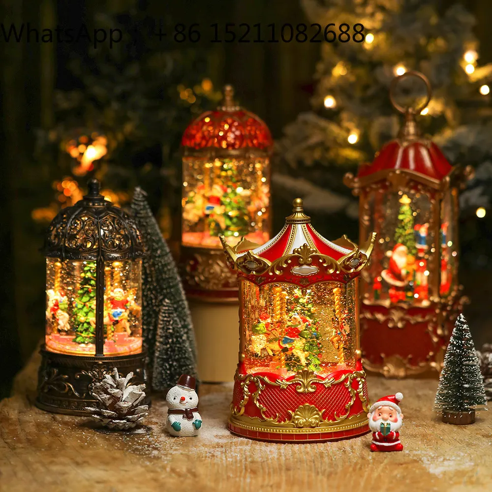 LLY Christmas Tree Carousel Snow Snow Crystal Ball Music Box Music Box Birthday Gift Ornament