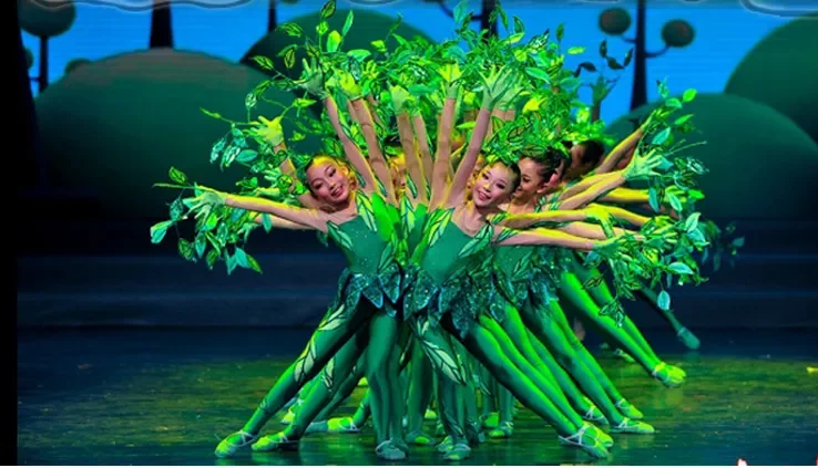 Costumes de danse de grand arbre pour enfants, feuilles d'arbre pour enfants, performance une pièce