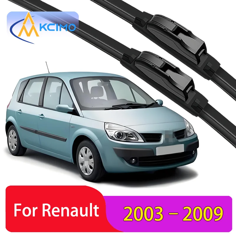 

2PCS New Front Windshield Wiper Blade for Renault Scénic II 2003-2009 Front Windshield Auto Wipers Blade Accessories 2009 2008