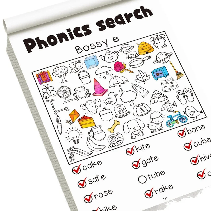 Children's Game Books, Object-Finding and Coloring Books, Coloring Guides Based on Vocabulary, Fun Concentration Practice Books, Educational Early Learning Tools, Children's Game Workbooks, Interactive Hidden Object Books, Educational Aids - view 3