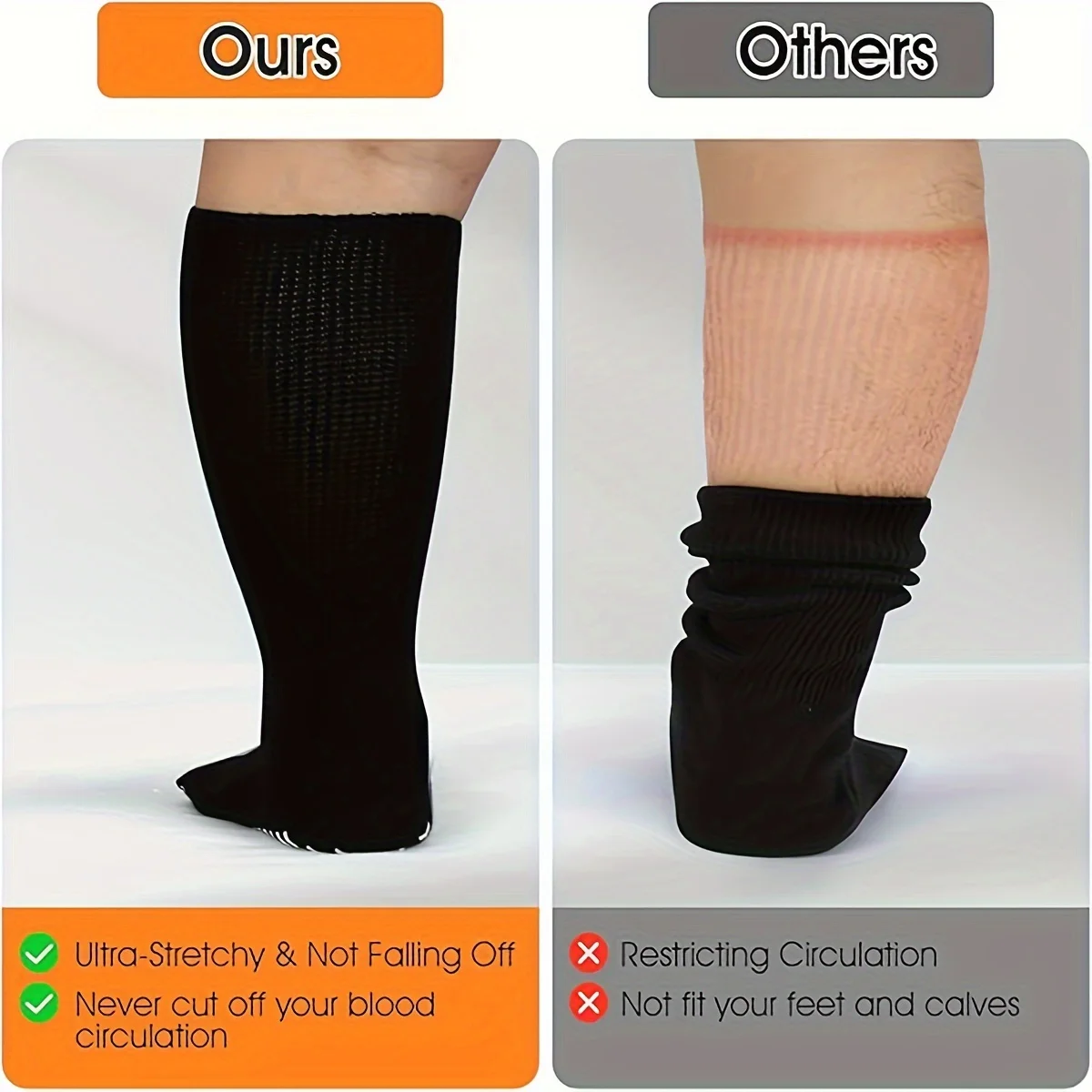 Extra Wide Socks for Swollen Feet,Soft Stretchy Senior Diabetic Socks,Men\'s and Women\'s Non-slip Non-slip Non-slip Non-slip Non-