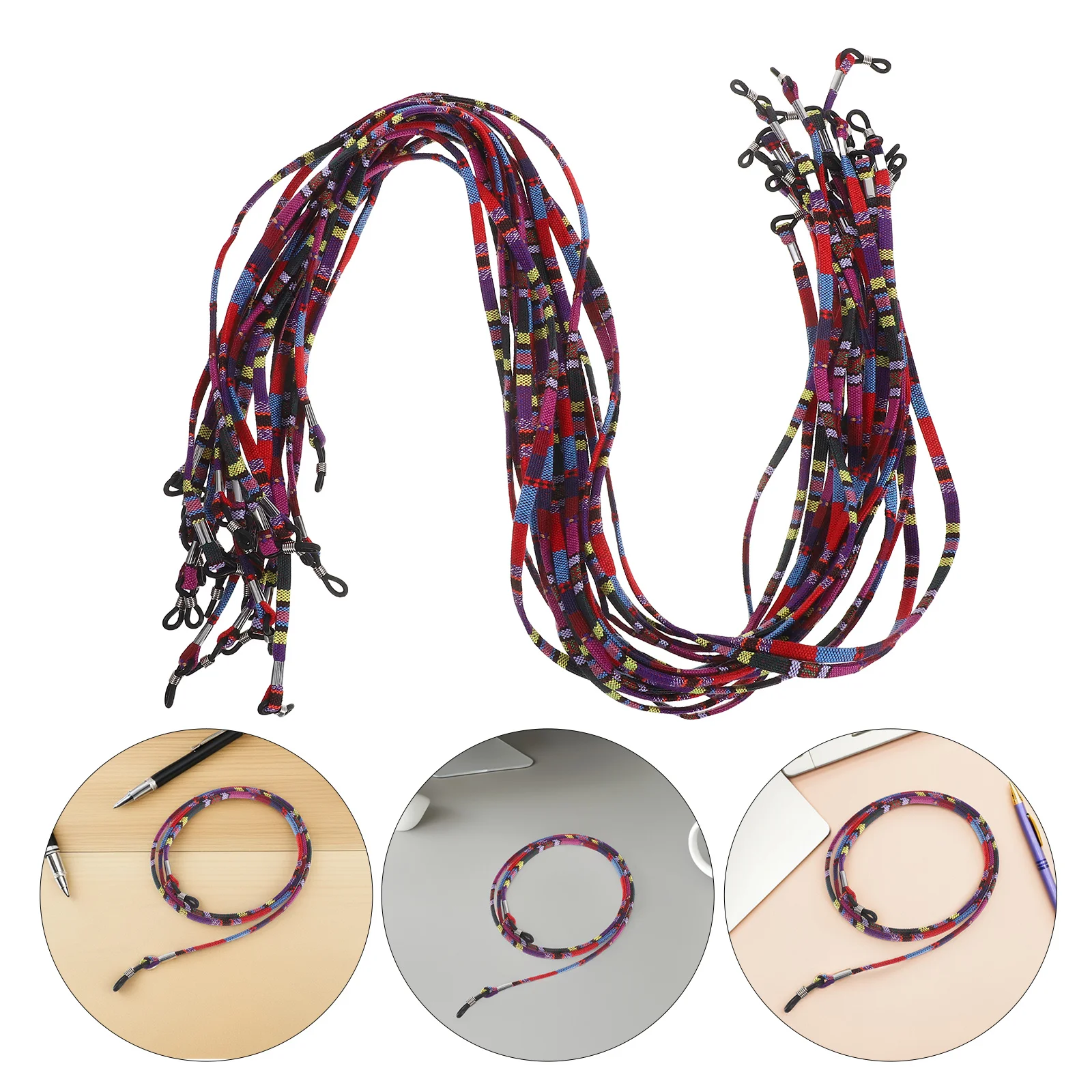 

20pcs Glasses Neck Strap Colorful Ethnic Style Anti-Slip Eyeglass Chain For Men Women Sunglasses Lanyard Outdoor Sports Retainer