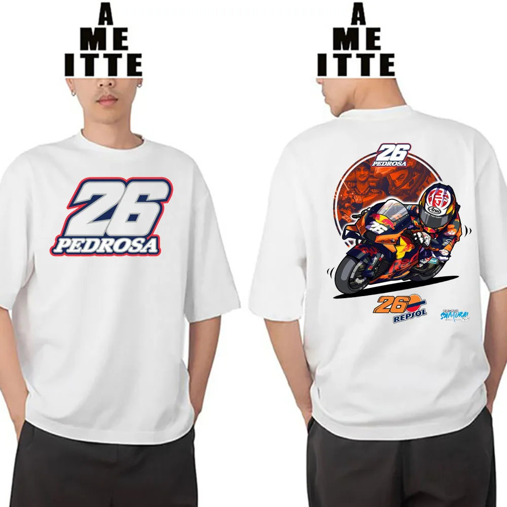 Новинка, официальная модель Дани педроса 26 GP, мужские футболки с коротким рукавом в стиле хип-хоп для мальчиков, приключений, мотоциклистов, спортивных велосипедов, белые топы